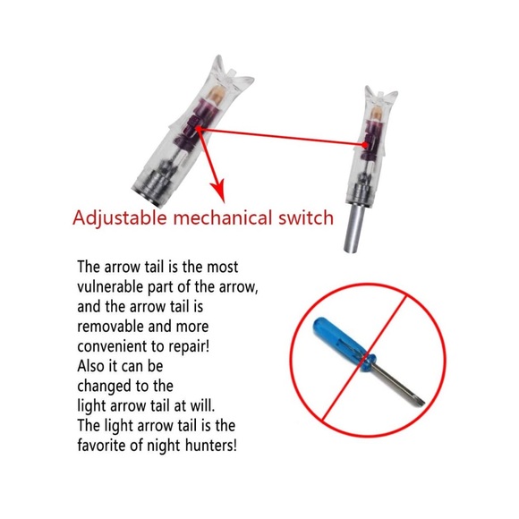 Lighted Crossbow Nocks Automatic Light Nocks Replaceable Led Crossbow Nocks - Picture 3 of 9